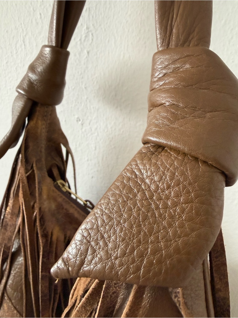 POSSE Fringe Hobo Shoulder Bag - Brown - Picture 9 of 10